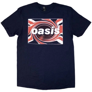Camiseta Oficial Oasis Union Jack - Camiseta Unisex Azul Marino Rock - Nueva - Imagen 1 de 2