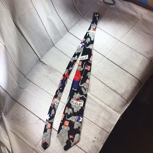 Ties in Disguise Fun GOP Elephants Republican Tie 58" x 4" 100% Silk - Picture 1 of 12