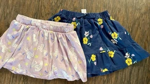 BUNDLE 2 PAIRS Kid’s Girl Skort Size 6 Blue Floral Pink Unicorn - Picture 1 of 3
