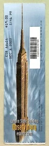 Empire State Building ~ 2002 Observatory Ticket ~ KOSTENLOSER VERSAND - Bild 1 von 1