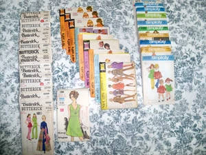 McCall's Simplicity Butterick Vogue Vintage 60s 70s Sewing Patterns Lot of 40 - Picture 1 of 9