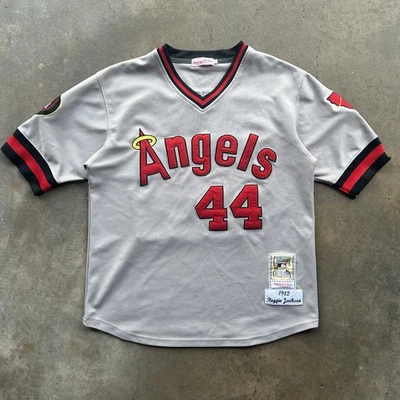 REGGIE JACKSON California Angels 1985 Throwback M&N Baseball Jersey Size 40 - Image 1 of 4