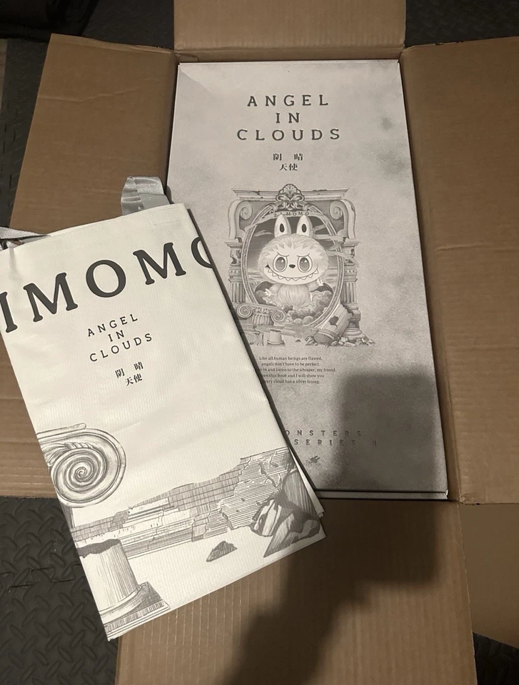 Pop Mart The Monsters Labubu Zimomo Angel in Clouds Figure + Tote Bag | ORIGINAL - Immagine 1 di 4