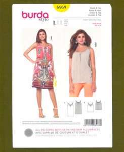 Pullover Top & Dress Sewing Pattern, Sleeveless (Sizes 8-20) Burda Style 6969 - Picture 1 of 4