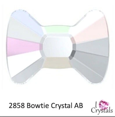 6x4.5mm BOWTIE 2858 Crystal AB IHC Austrian Flatback Rhinestones 12 pcs Bow Tie - Image 1 of 3