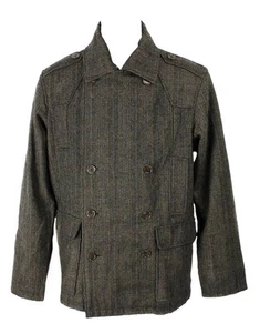 Brave Soul Men's Double Breasted Jacket Brown/Tweed (CBSJK004) SALE ITEM!!!!!!! - Picture 1 of 3