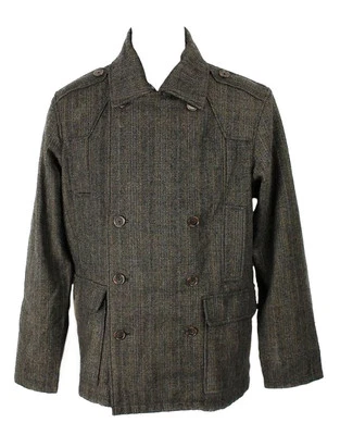 Brave Soul Men's Double Breasted Jacket Brown/Tweed (CBSJK004) SALE ITEM!!!!!!! - Image 1 of 3