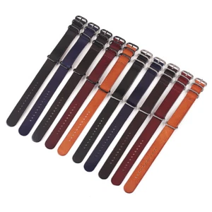 Bushed Genuine Leather Watch Band Straps Mens Single Pass 14/16/18/20/22/24mm - Picture 1 of 20