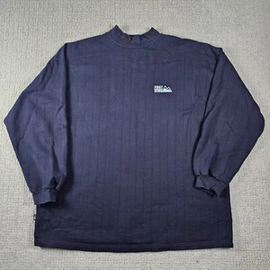 Vintage First Down Striped Navy Blue Sweater Mens Size XL Pullover - Picture 1 of 9