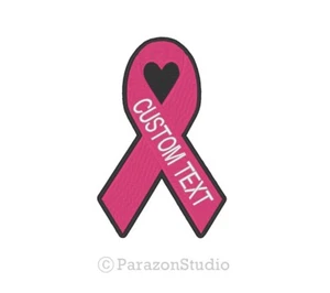 Custom Embroidered Awareness Breast Cancer Pink Ribbon Sew on Patch SP-P21 - Picture 1 of 11