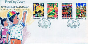 SINGAPORE: "Festivals of Singapore"  / First Day Cover FDC / Scott 552-555