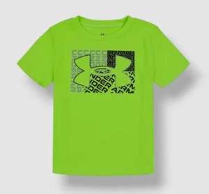 Under Armour Kid's Boy's Green Deconstruct Logo T-shirt Top Size 5 - Picture 1 of 2