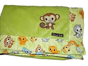 3D Trend Lab MONKEY Safari jungle Zoo Plush Velour Cotton baby Crib blanket - Picture 1 of 5