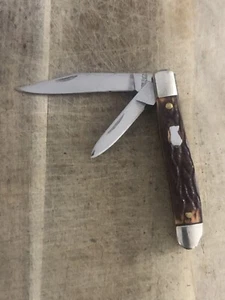 Klein Tools Knife 2 Blade Peanut Jigged Delrin Handles, Made In Japan - Picture 1 of 16