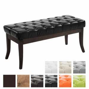 Sitzbank Ramses Kunstleder antik-dunkel Polsterbank Sitzhocker Holz Wartebank - Bild 1 von 8