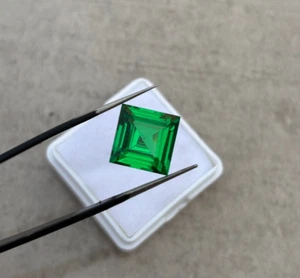 Piedra preciosa suelta verde cuadrado corte esmeralda "11,60 CT | 11 x 11 x 7 mm - Imagen 1 de 7