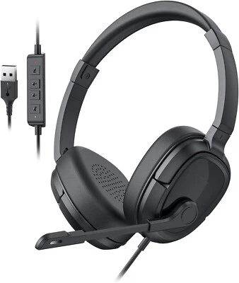 Headset with Mic, Computer Headset with Microphone, USB Headset with Microphone, - Image 1 of 4