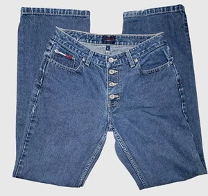 Tommy Jeans De Colección Años 80 Botón Mosca Piernas Acampanadas Junior Talla 7 tiro medio Grunge Hipster - Imagen 1 de 9