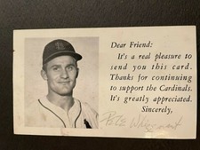 PETE WHISENANT ST. LOUIS CARDINALS DEAR FRIEND SIGNED POSTCARD
