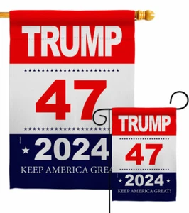 Trump 47 Jardín Bandera Americana Política Decorativa Pequeña Regalo Patio Casa Banner - Imagen 1 de 19