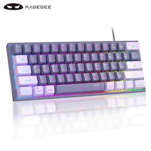 Mini 60% Gaming Keyboard, RGB Backlit 61 Key Ultra-Compact Keyboard, Ergonomic - Picture 1 of 23
