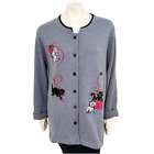 Vintage BLAIR Playful Kittens Button Front Cardigan Sweater CAT LOVER WOMEN'S 2X