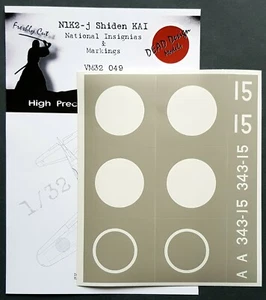 N1K2-j Nat. Maschera distintiva per 1/32 Hasegawa - design morto vm32049 - Foto 1 di 2