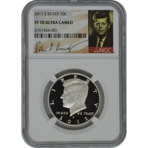 2012-S Kennedy NGC PF70 Ultra Cameo Proof Silver Half Dollar Kennedy Signature Cover