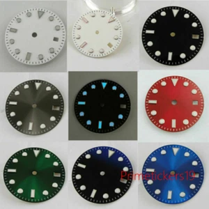 Orologio 28,5 mm Sunburst quadrante quadrante data adatto NH35/NH35A movimento automatico lume blu - Foto 1 di 27