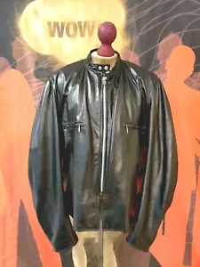 Superb J100 BROOKS Cafe Racer Motorcycle Leather Jacket . Size 56 , 3XL TALON - Picture 1 of 14