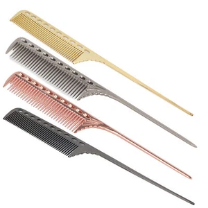 Salon Rattenschwanz Haarkamm Herren Damen Stylingkamm Profi Friseur Aluminium HAO - Bild 1 von 20