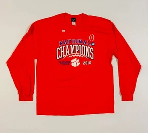 CLEMSON TIGERS FOOTBALL 2016 NCAA CHAMPION SHIRT LONG SLEEVE SIZE XL BLUE 84 - Picture 1 of 7