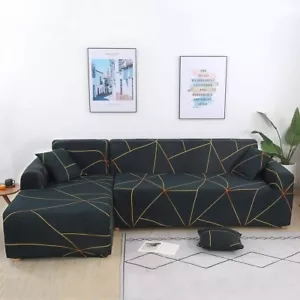 L-Form Sofa Schonbezüge 2 Stück Jacquard Polyester Möbelschoner 3+3 Sitze - Bild 1 von 4