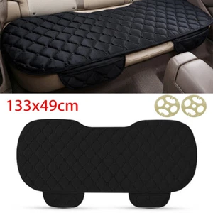 Black Universal Rear Car Seat Cover Plush Protector Non-Slip Mat Chair Cushion - Picture 1 of 6