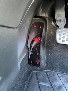 Vauxhall Astra J VXR Dead Pedal Foot Rest Plate - High Gloss Black/Red Acrylic - Picture 1 of 4