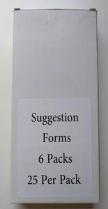 5 Pack - Boxes of Suggestion Forms 3 5/8"x 8" (750 Forms Total) - Picture 1 of 5