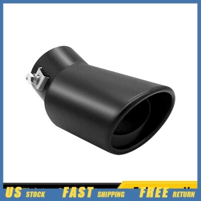 Tubo silenciador de escape con punta de coche revestimiento de acero inoxidable negro se adapta a 1,75-2,5 pulgadas Foto 1 de 4