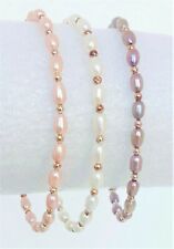 Nolan Miller Bracelet Set 3 pc Cultured Pearls Multicolor Expansion Stretch
