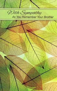 Sincere SYMPATHY LOSS OF BROTHER Card, Leaves by Stockwell Greetings + Envelope - Picture 1 of 6