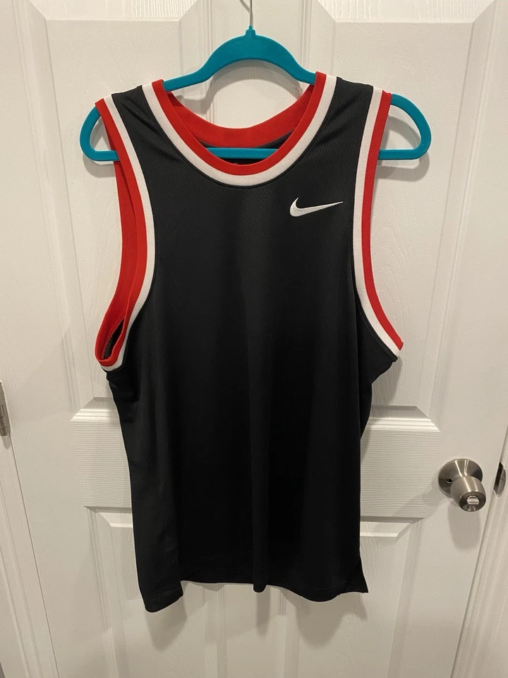 Nike DriFit Men's Jersey Size Large Red Black and White Basketball - Image 1 of 4