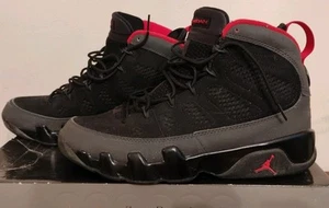 Size 9 - Air Jordan 9 Retro 2010 Charcoal/ORIGINAL BOX/NIKE/Black/Red - Picture 1 of 23
