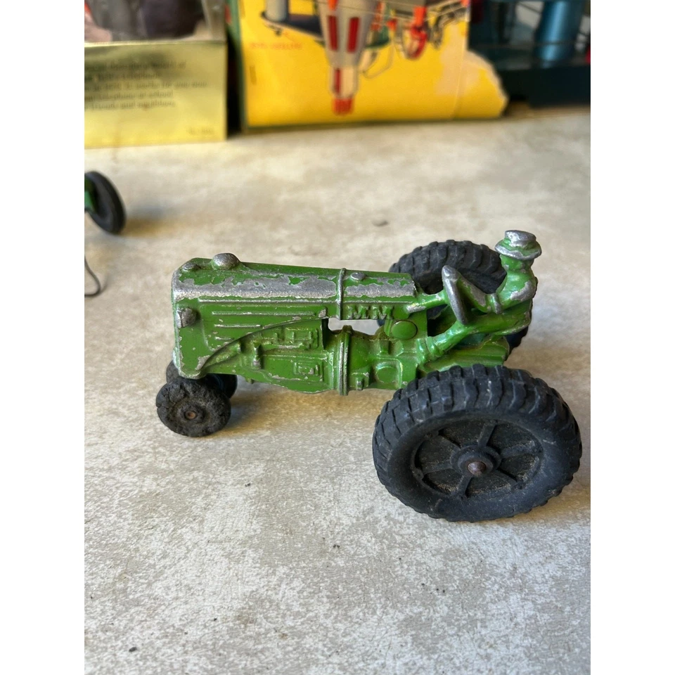 Vintage 1950s Hubley Cast Metal Farm Toy Lot – Tractors & Implements USA - Image 1 of 4
