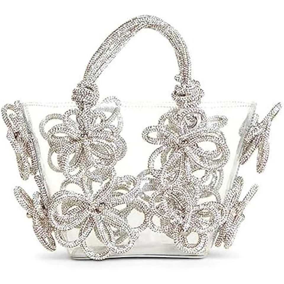 Clear Rhinestone Handbag for Women Crystal Evening Purses with Handle  - Image 1 of 1