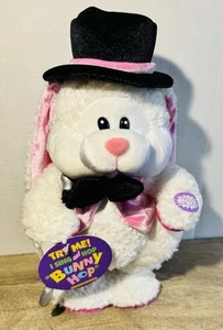 Dan Dee Hase Plüsch animierter Hopfen singt "Bunny Hop" weiß rosa mit Etikett (GETESTET - Bild 1 von 8