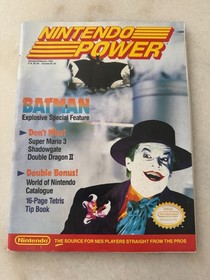 Nintendo Power Issue #8 1990 Batman NES Tetris Tip Book NARC Poster Gear + Stuff