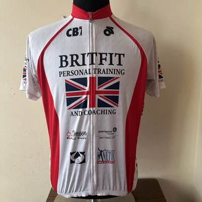Champion System Shirt Mens BritFit Cycling White Jersey XXL 2XL  - Full Zip - Image 1 of 4