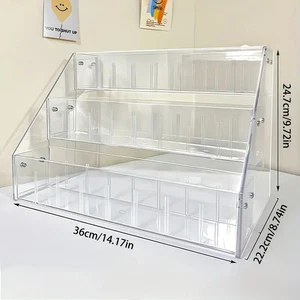 Soporte de exhibición trapezoidal acrílico 3L caja ciega/soporte de exhibición de almacenamiento de muñeca de moda - Imagen 1 de 2
