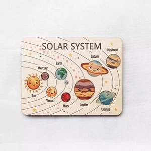 Wood Solar System Puzzle Children Enlightenment Puzzle for Kids Ages 3-5 - Picture 1 of 6