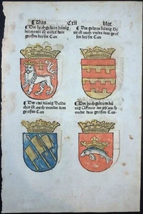 KONZIL KONSTANZ WAPPEN HOLZSCHNITT ALTKOLORIERT JÖRG BREU STEINER AUGSBURG 1536 - Picture 1 of 5