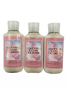 Bath & Body Works LOT 3 Cotton Candy Clouds Body Lotion 8 oz Shea Coconut Oil - Picture 1 of 2